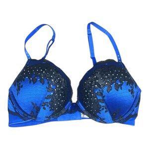 La SENZA Vibrant Blue and Black Lace Bra